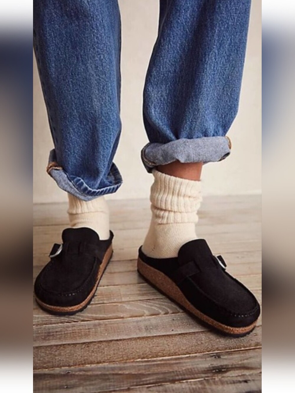 Birkenstock Black Suede Slip-On Clog Mules